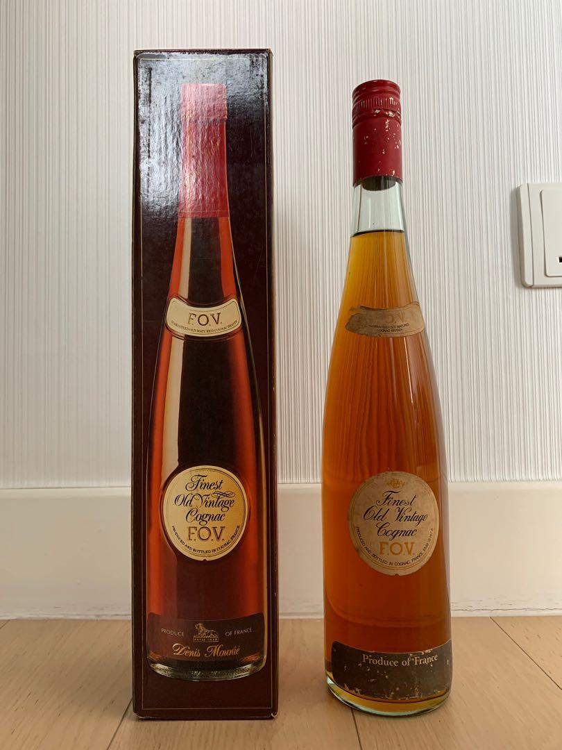 長頸FOV Finest Old Vintage Cognac, 嘢食& 嘢飲, 酒精飲料- Carousell