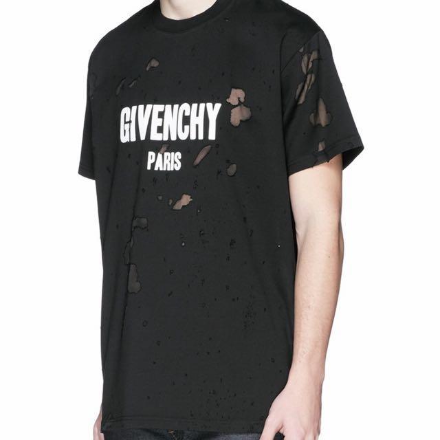 givenchy distressed t shirt black