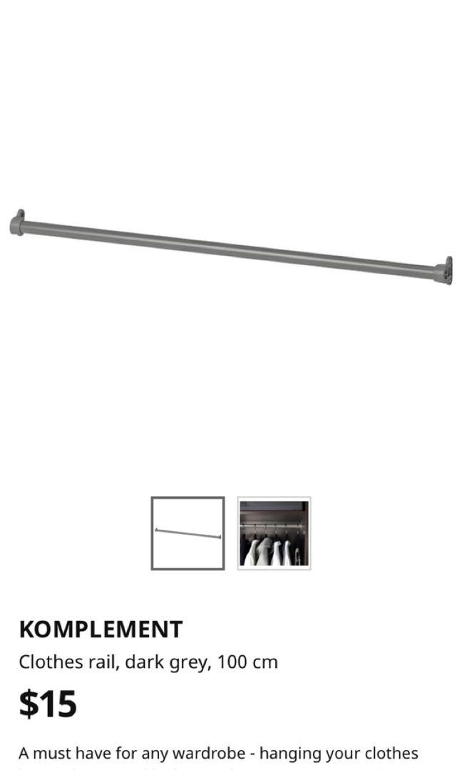 Ikea Komplement Pax Rail Rod Cloth 100cm For Pax Wardrobe On Carousell
