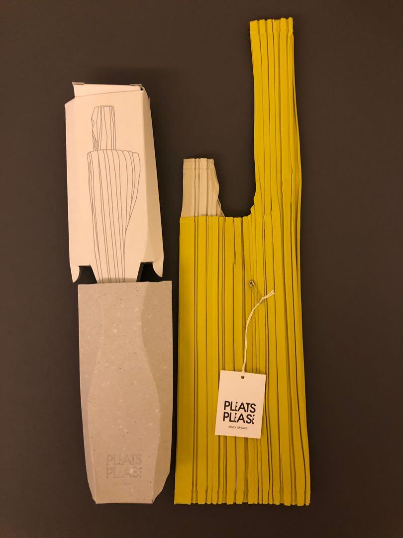 Issey Miyake Pleats Please Aroma Pleats bag small size in yellow color Carousell