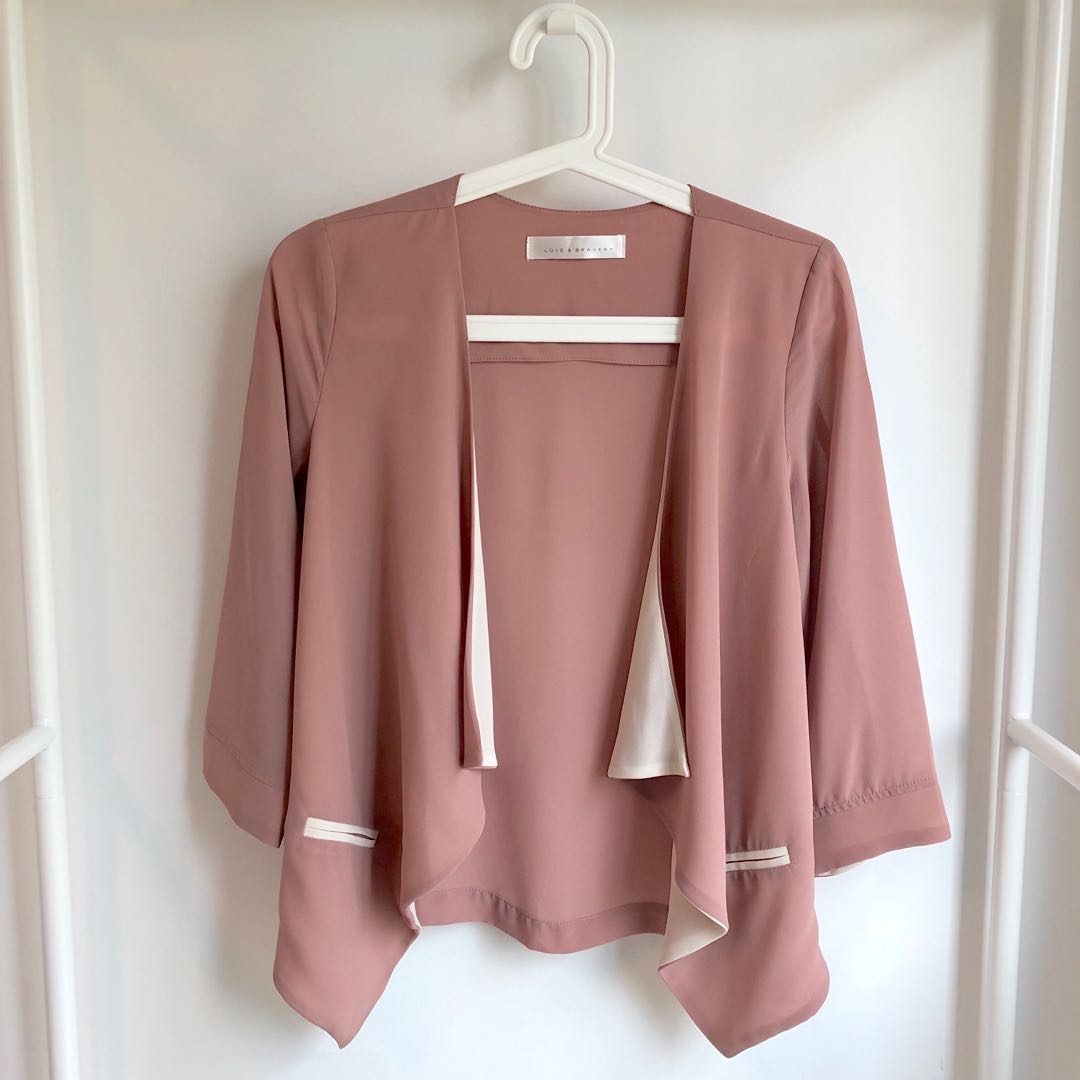 pink chiffon cardigan