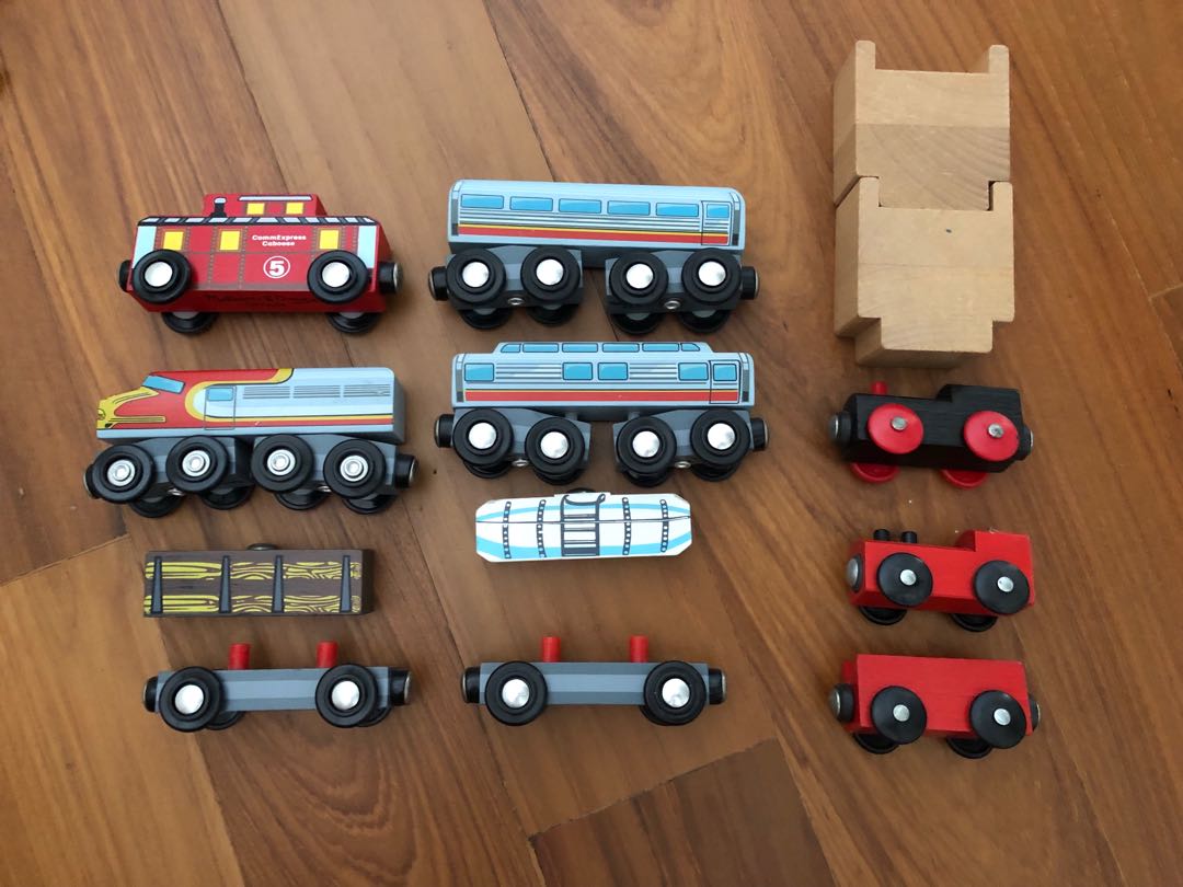 Melissa Doug Wooden Train Car Set and More Hobbies Toys