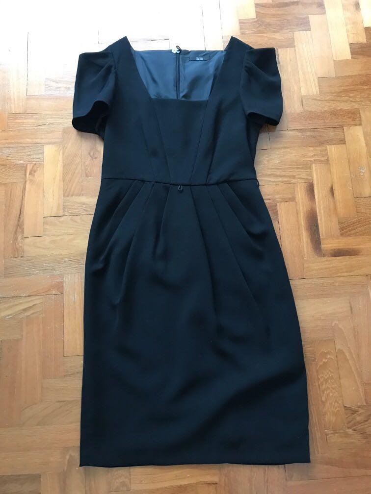 m&s black shift dress