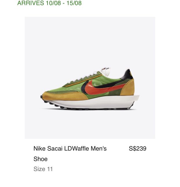 nike sacai size 11