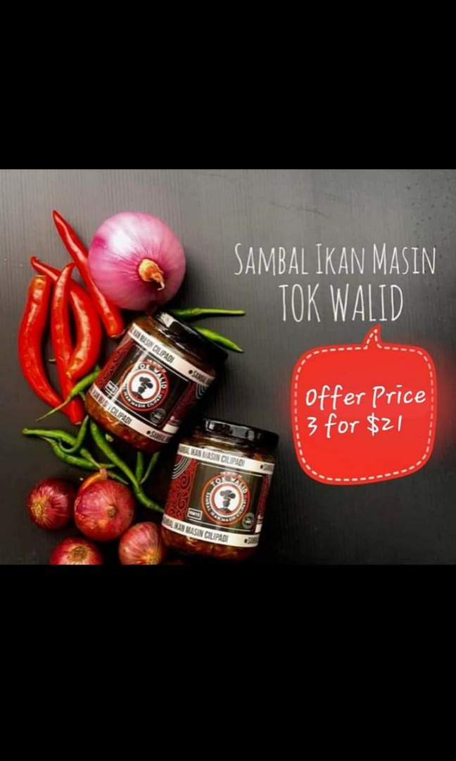 Sambal Ikan Masin Cili Padi Tok Walid 210g Food Drinks Instant Food On Carousell