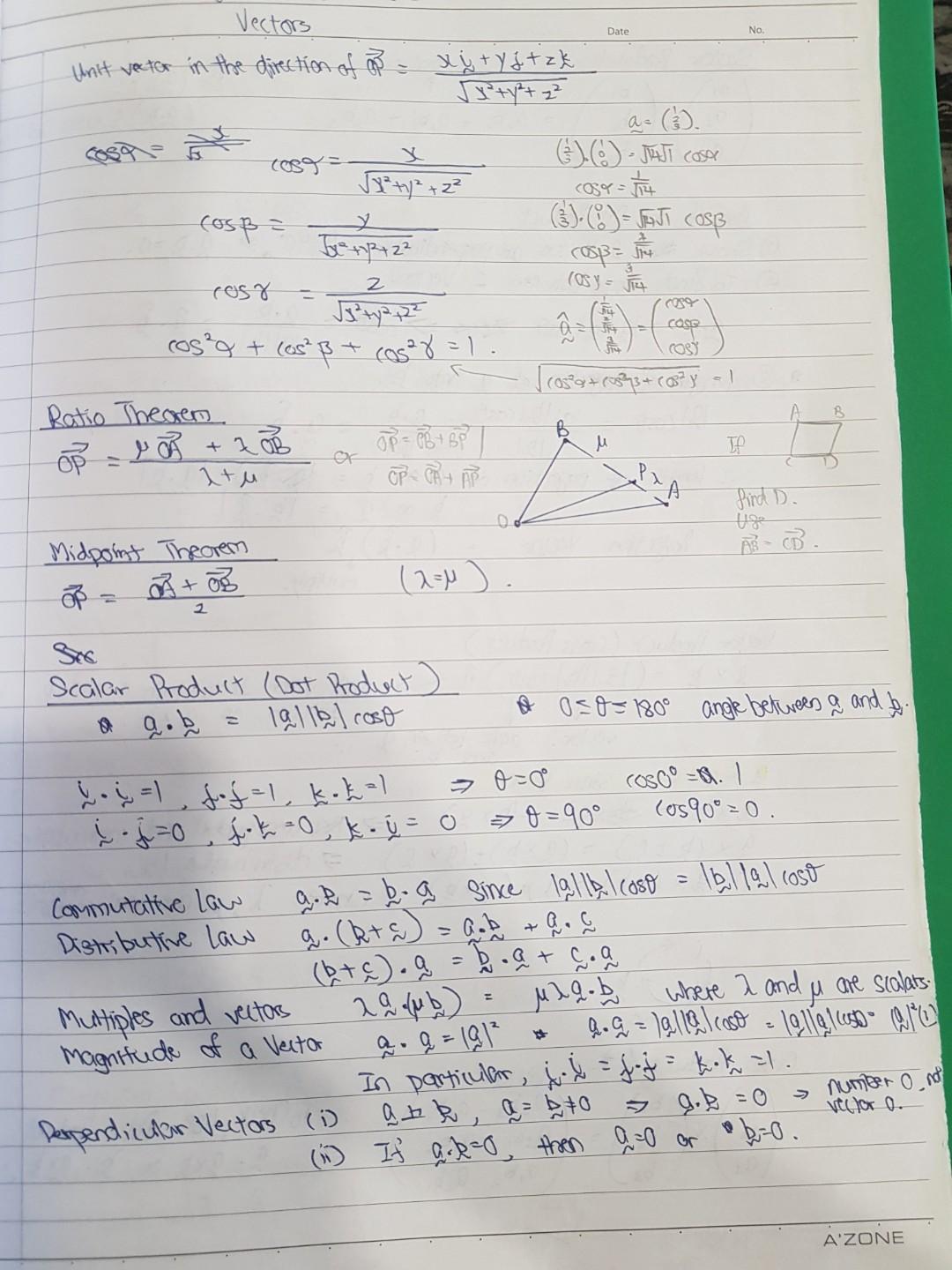 High Level Math Notes Self-Made A level H2/H1 Math Notes that helped me score an A in A ...