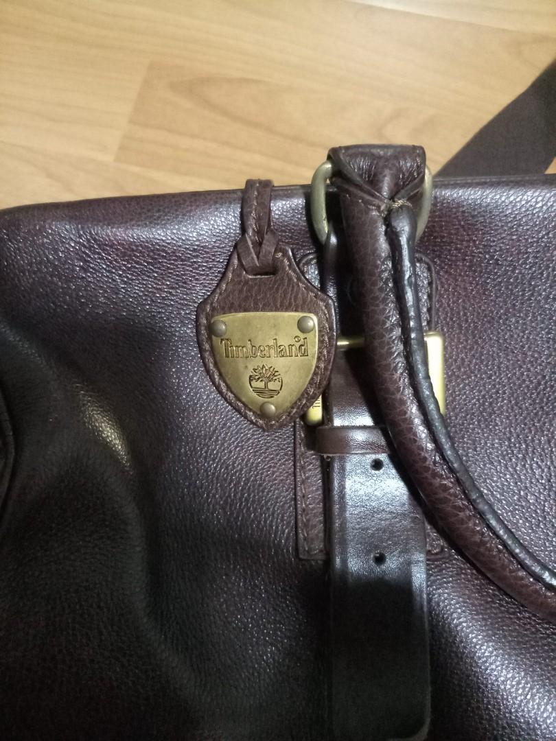 timberland leather duffle bag