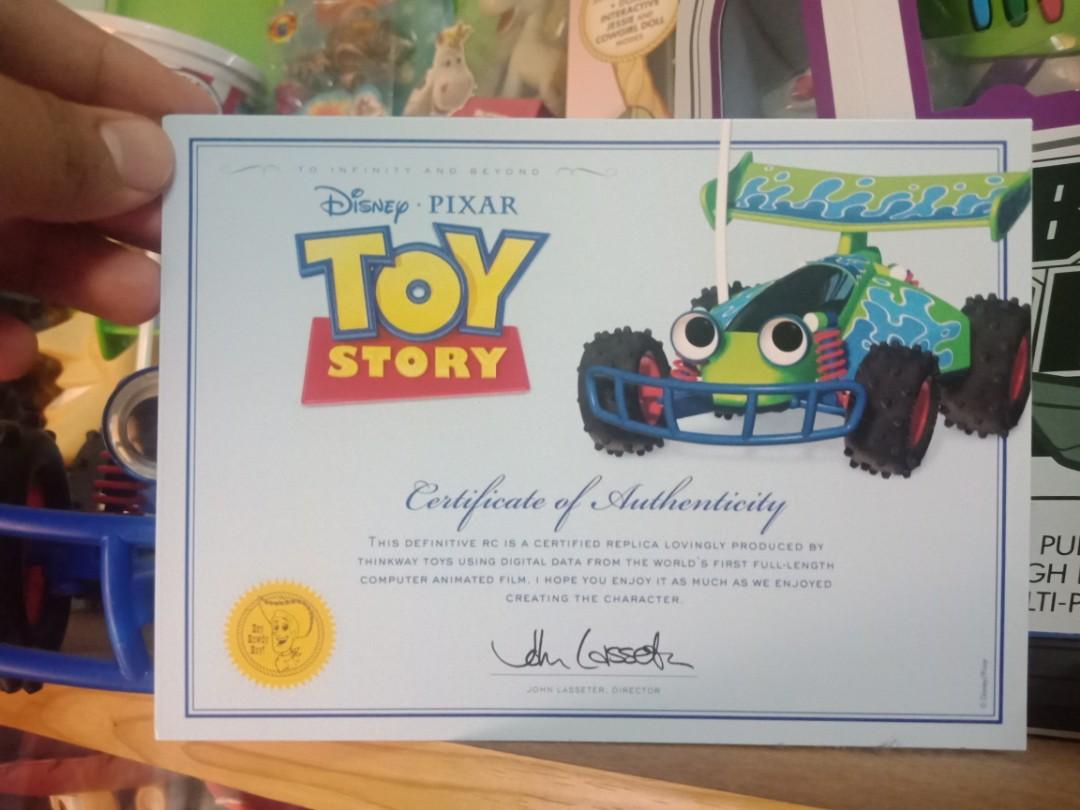 Toy Story Certificate Card Rc Signature collection Hobbies Toys