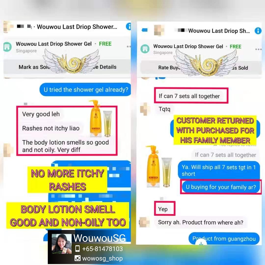Wouwou Shower Gel helps in rashes skin, Beauty & Personal Care, Bath