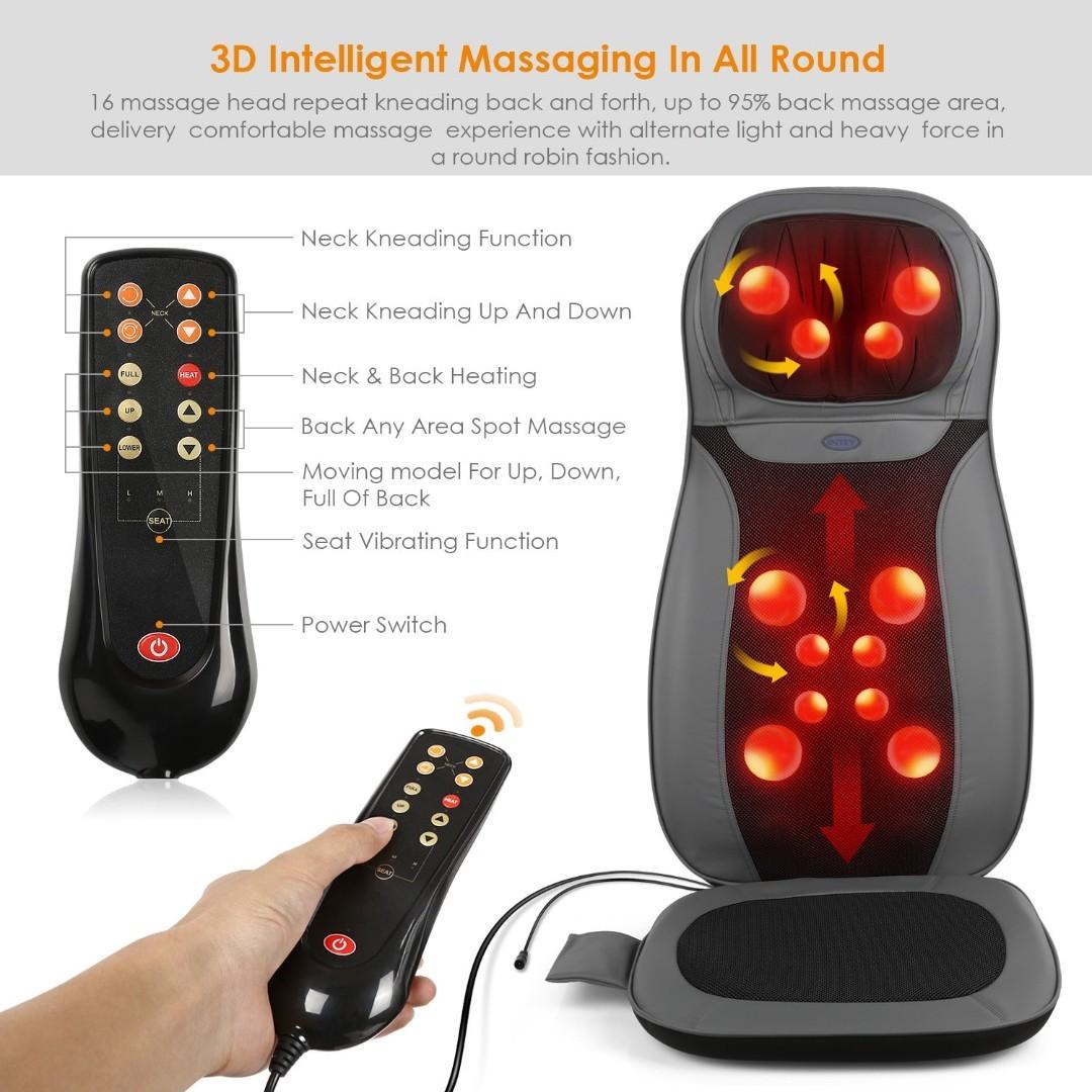 1714 INTEY Shiatsu Massage Chair Pad Acupressure Therapy Back
