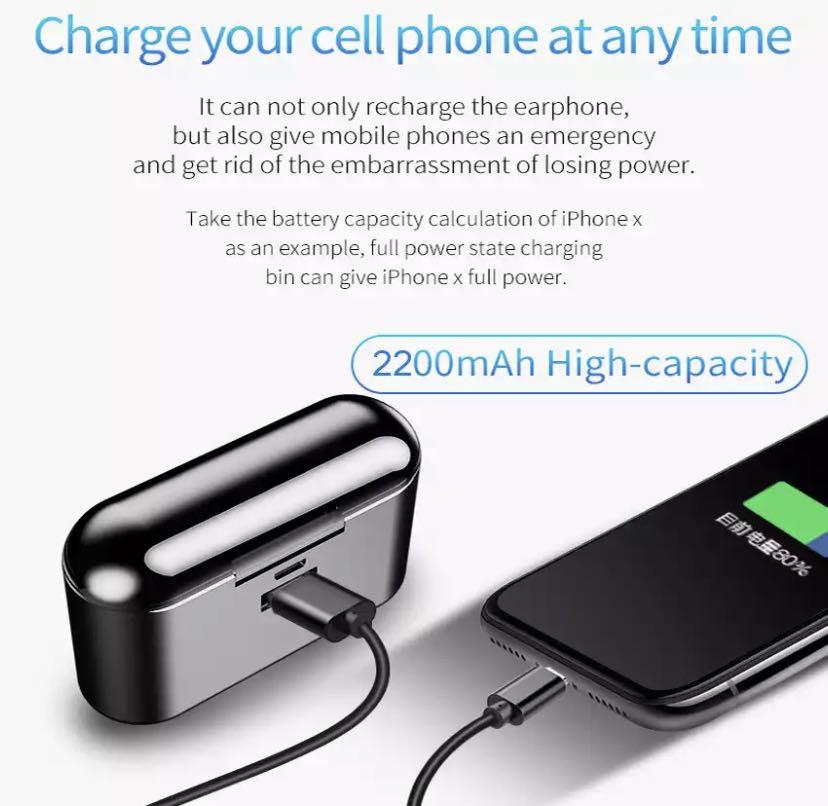 E206 Only Mailing 1 year warranty EKO.SG X8 TWS True Wireless Earbuds 5D Stereo Bluetooth Earphones Mini TWS Waterproof Headfrees with 2200mAh