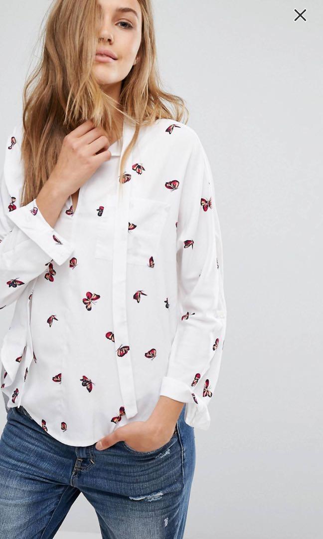 chiffon tie front top
