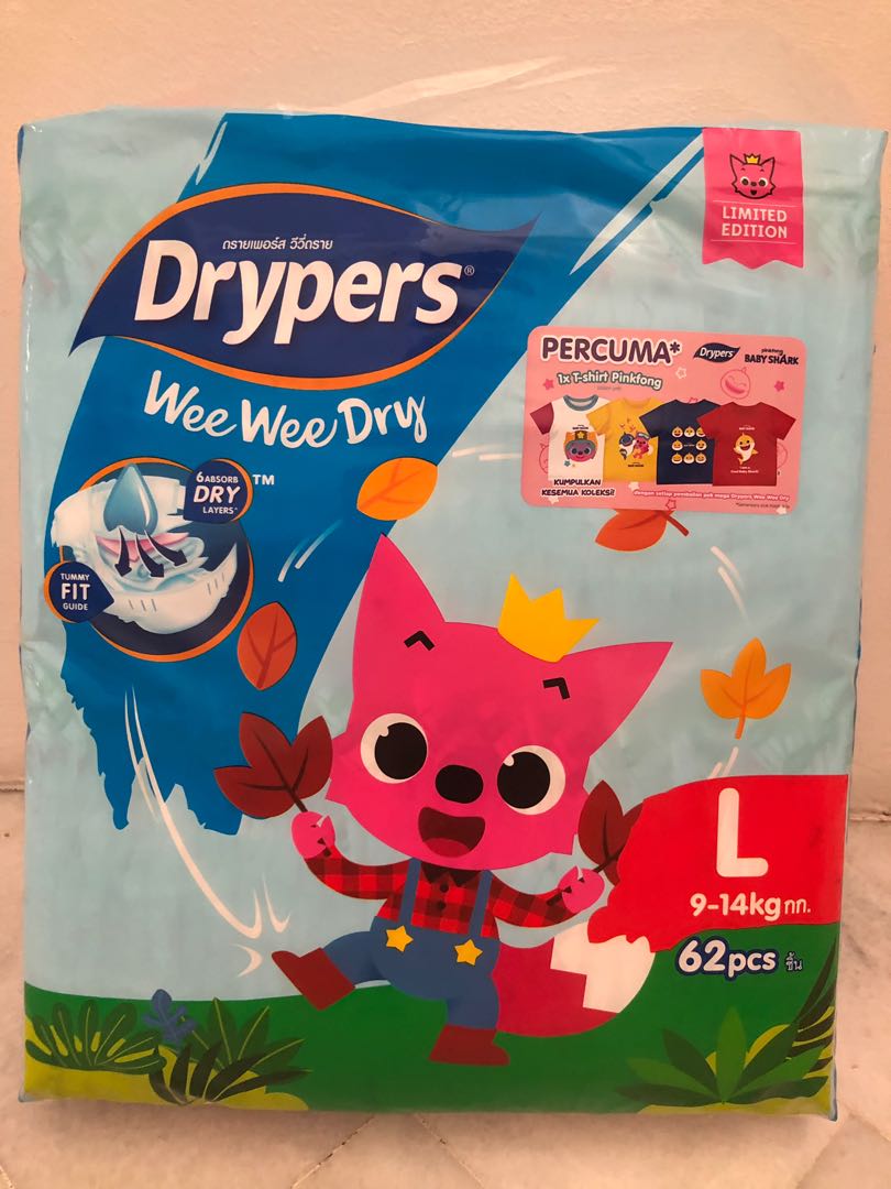 Baby Shark Drypers Babies Kids Bathing Changing Diapers Baby Wipes On Carousell