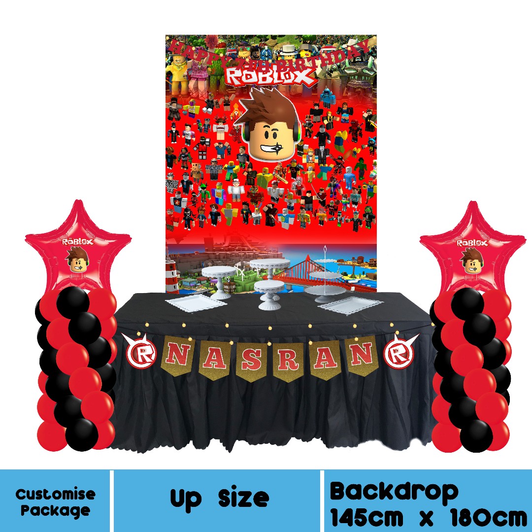 Birthday Party Decoration Roblox Customise Package From 63 80 Lifestyle Services Event Party Services On Carousell - roblox birthday theme backdrop