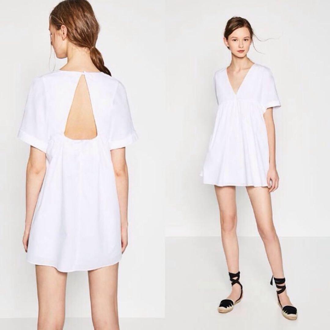 zara white jumpsuit dress