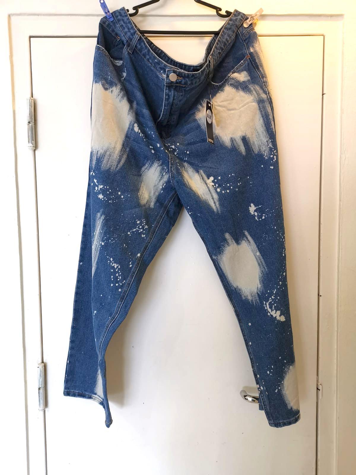 paint splatter mom jeans