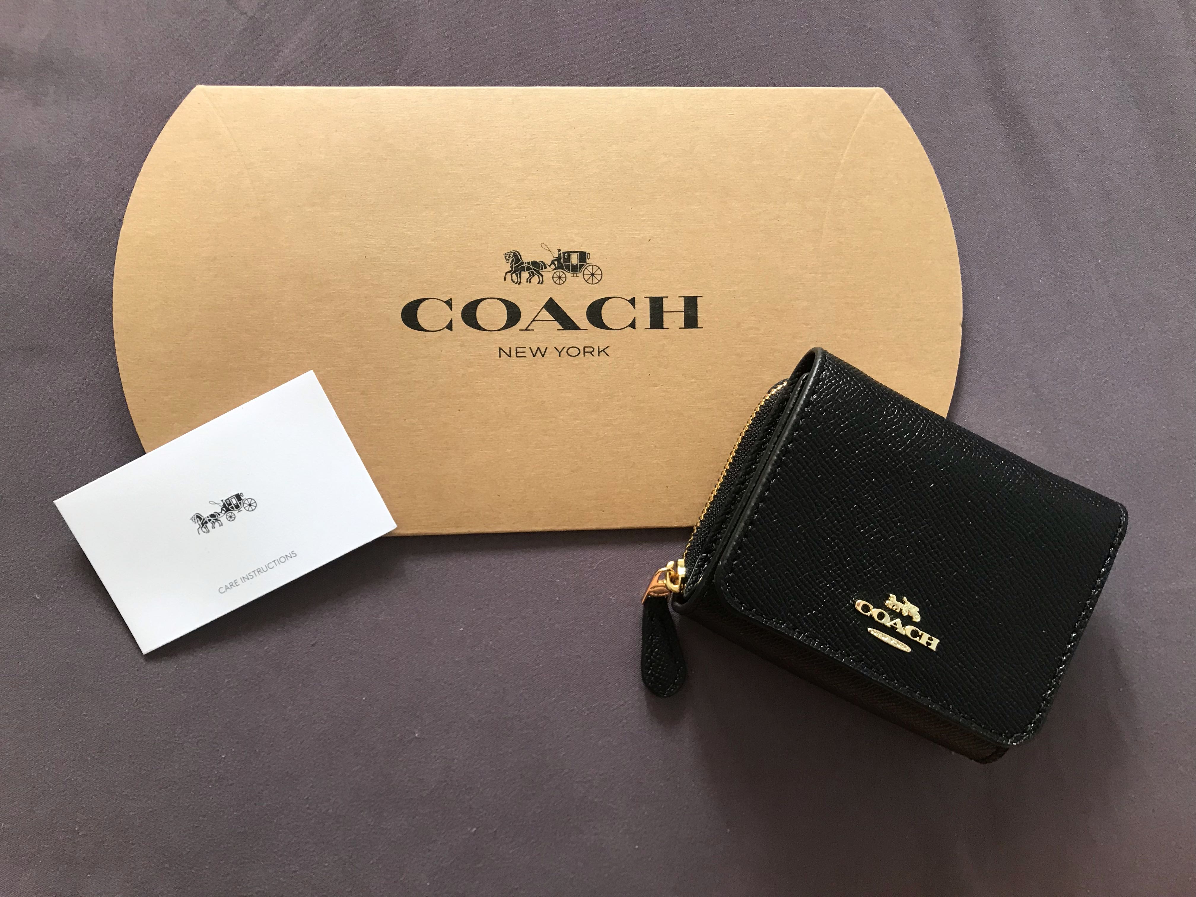 Coach F37968 Small Trifold Wallet In Crossgrain Leather - White
