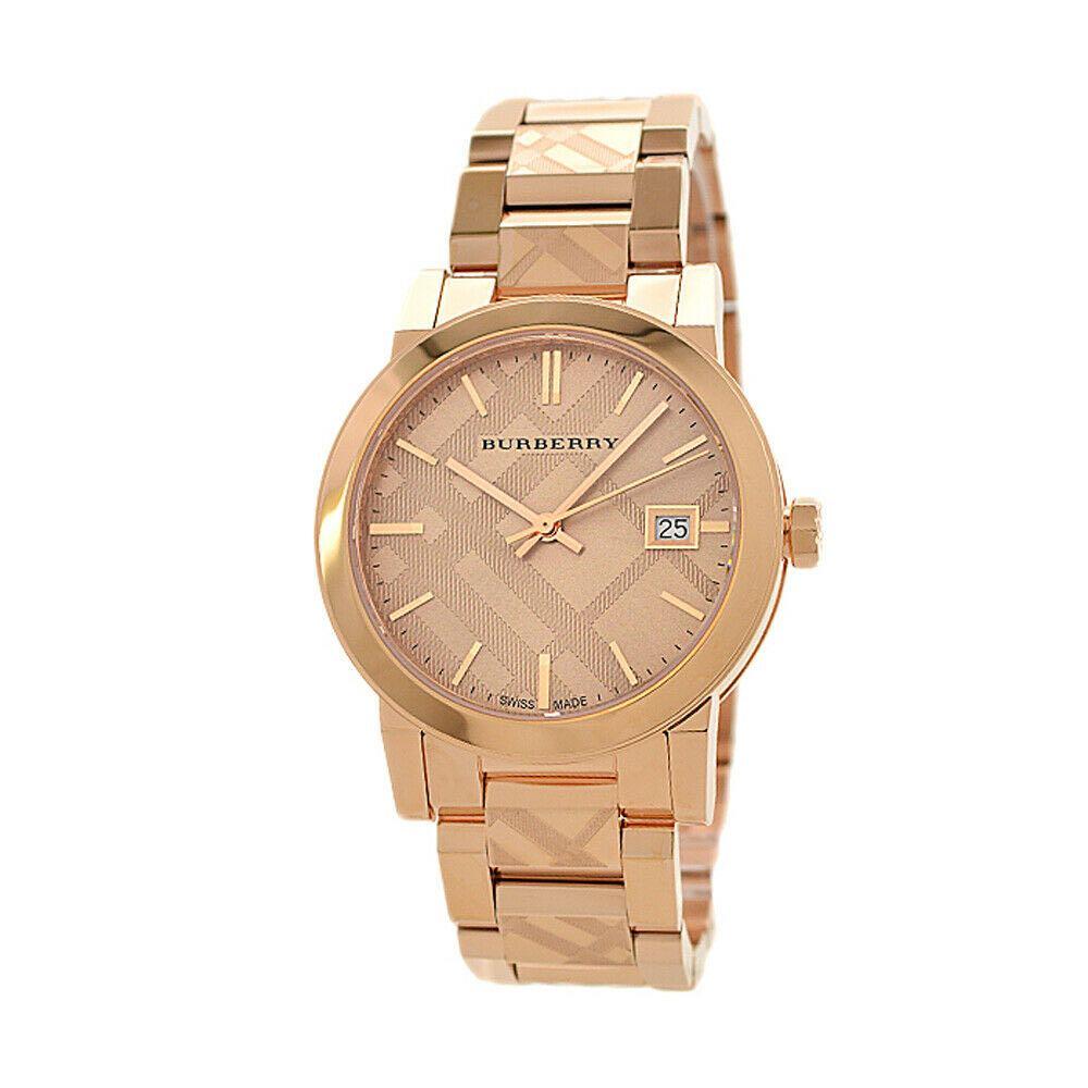 City Engraved Check Ladies Watch 
