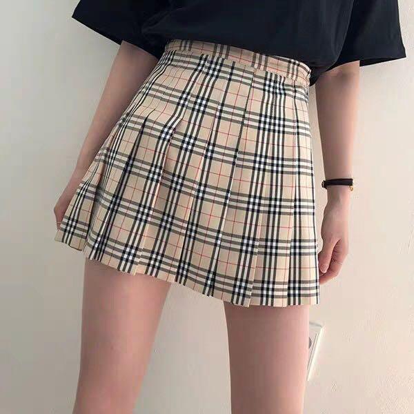 burberry print checkered tennis skirt 