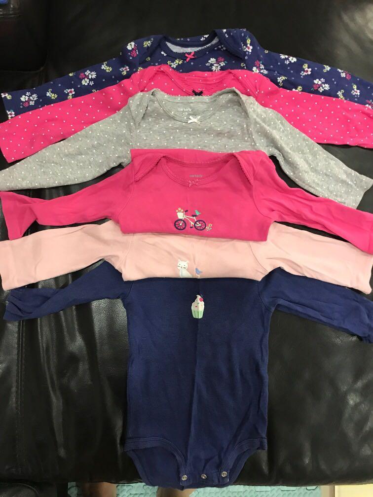 carters baby girl long sleeve onesies