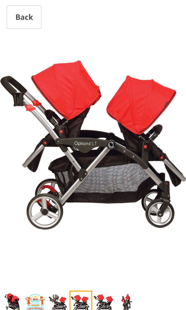 contours double stroller folded