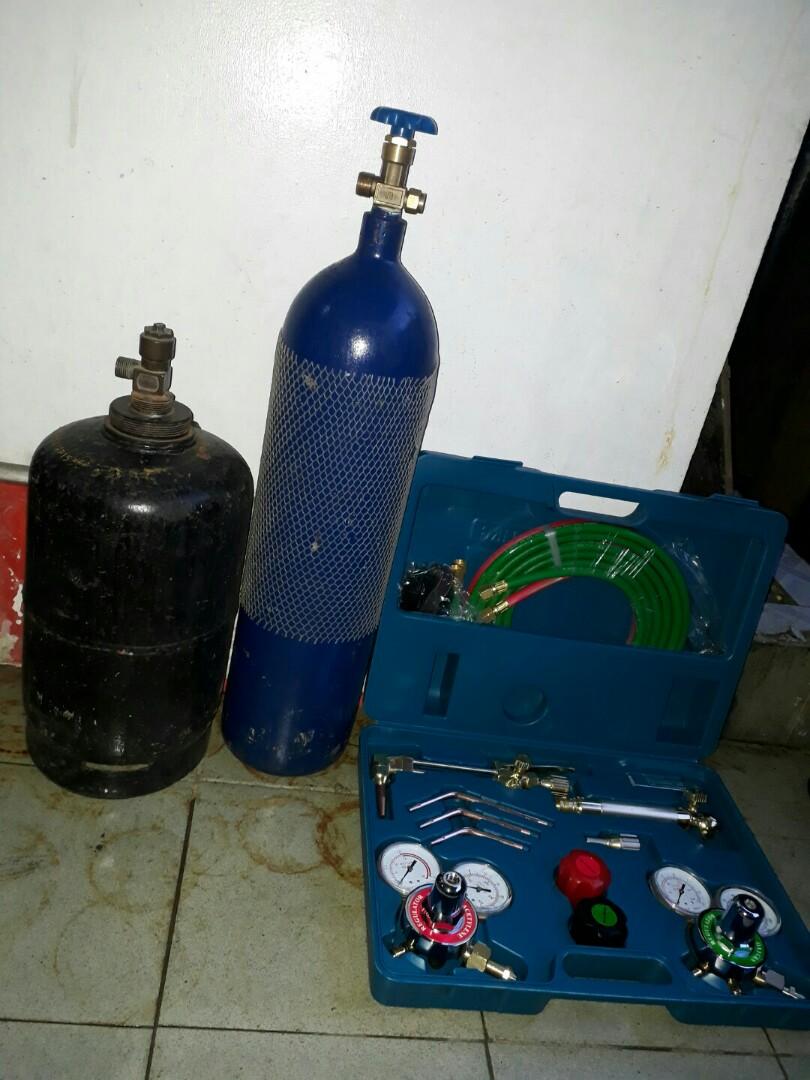 🚛Delivery 15 pounds oxygen and acetylene tank set Rent Refill Sell