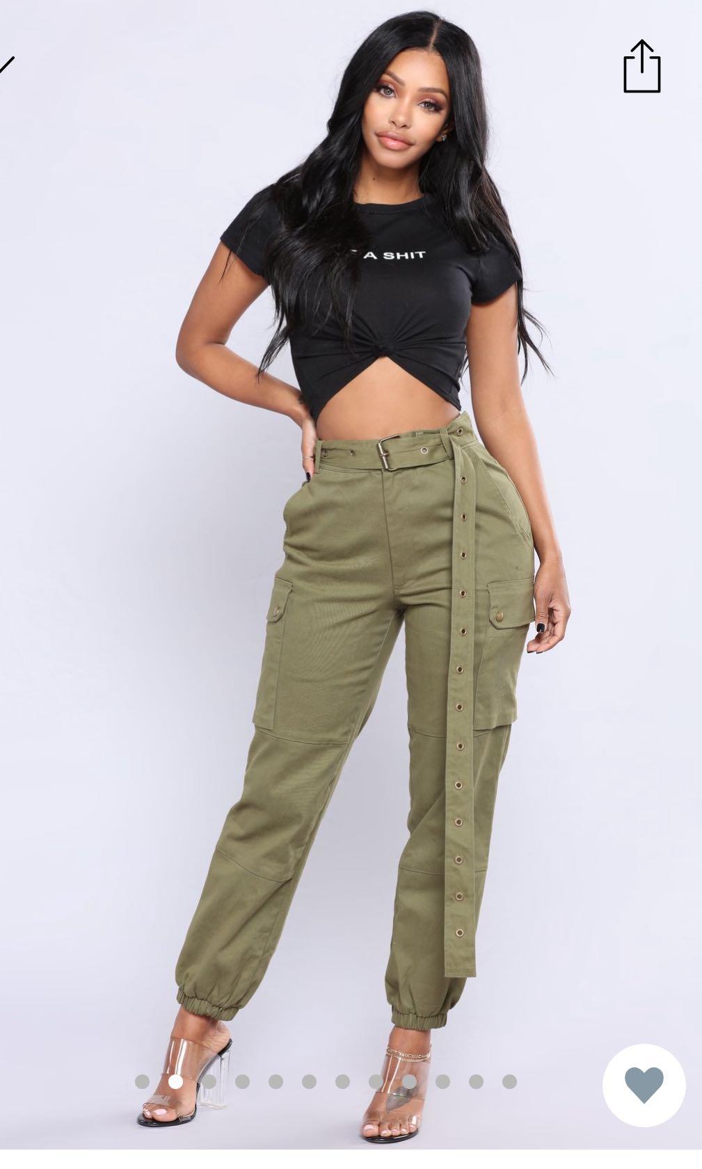 Fashion nova olive green pants