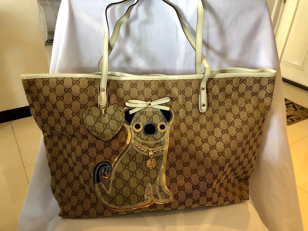 Authentic Gucci Tote Pug Limited Edition Large Luxury Bags