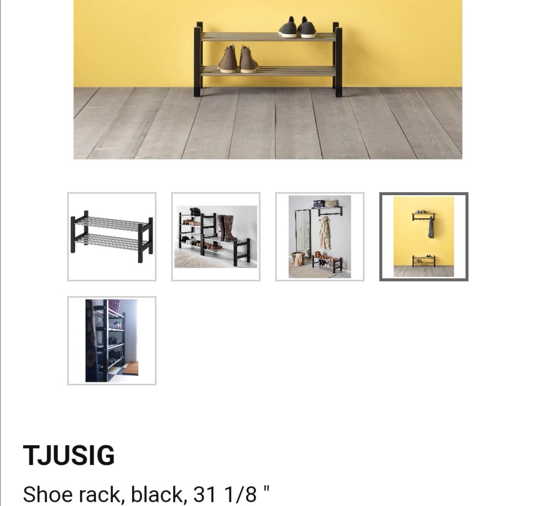 TJUSIG Shoe rack, black, 31 1/8 - IKEA
