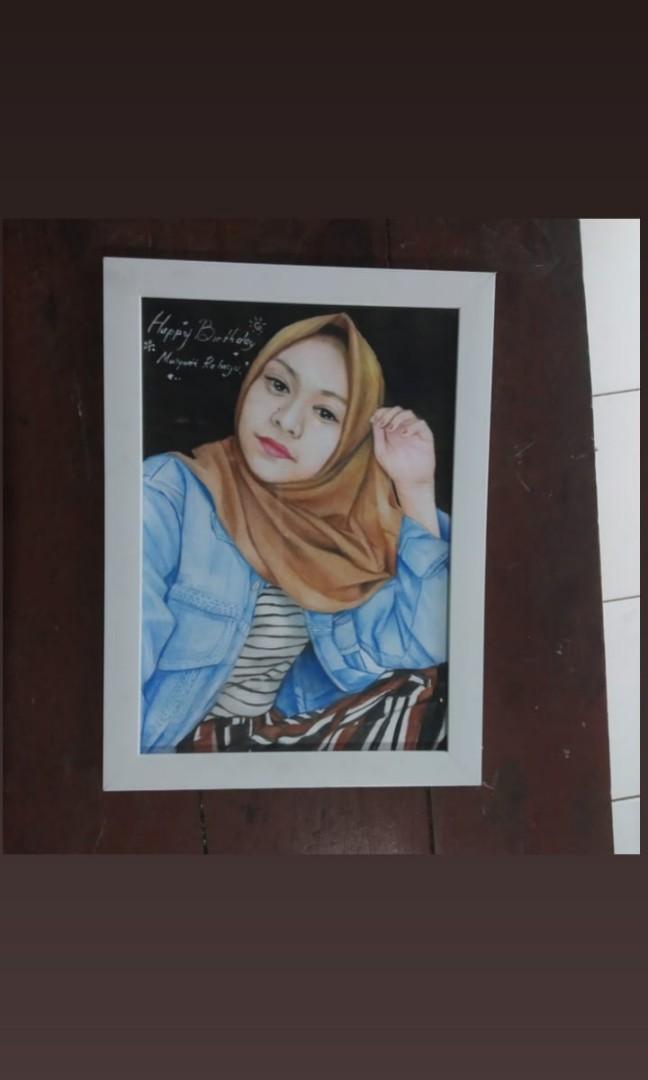 Lukisan Wajah Berwarna Free Bingkai Desain Kerajinan Tangan Karya Seni Di Carousell