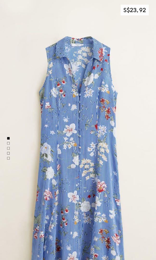 mango floral shirt dress