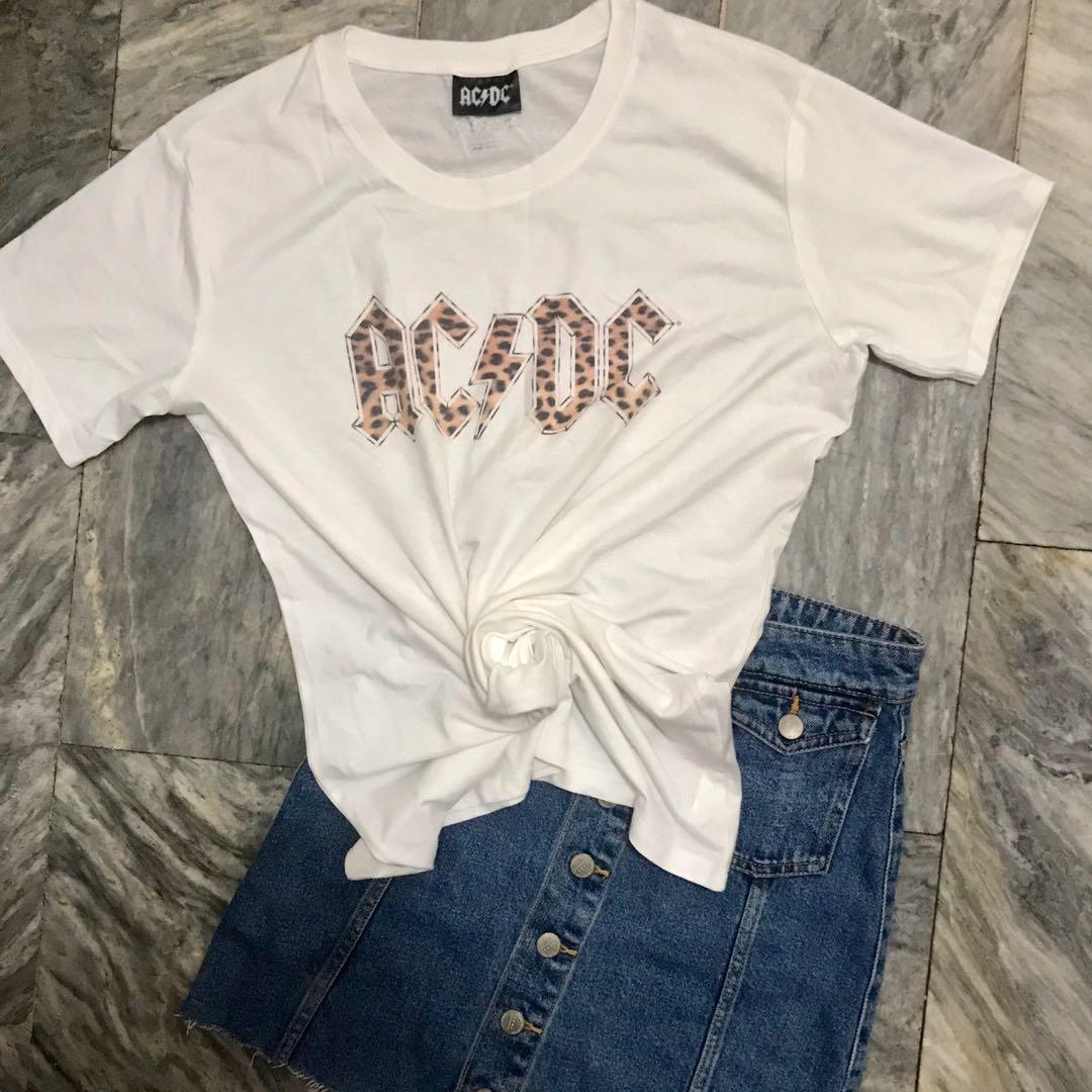 New Acdc Cotton On Band Tee Women S Fashion Clothes Tops On Carousell