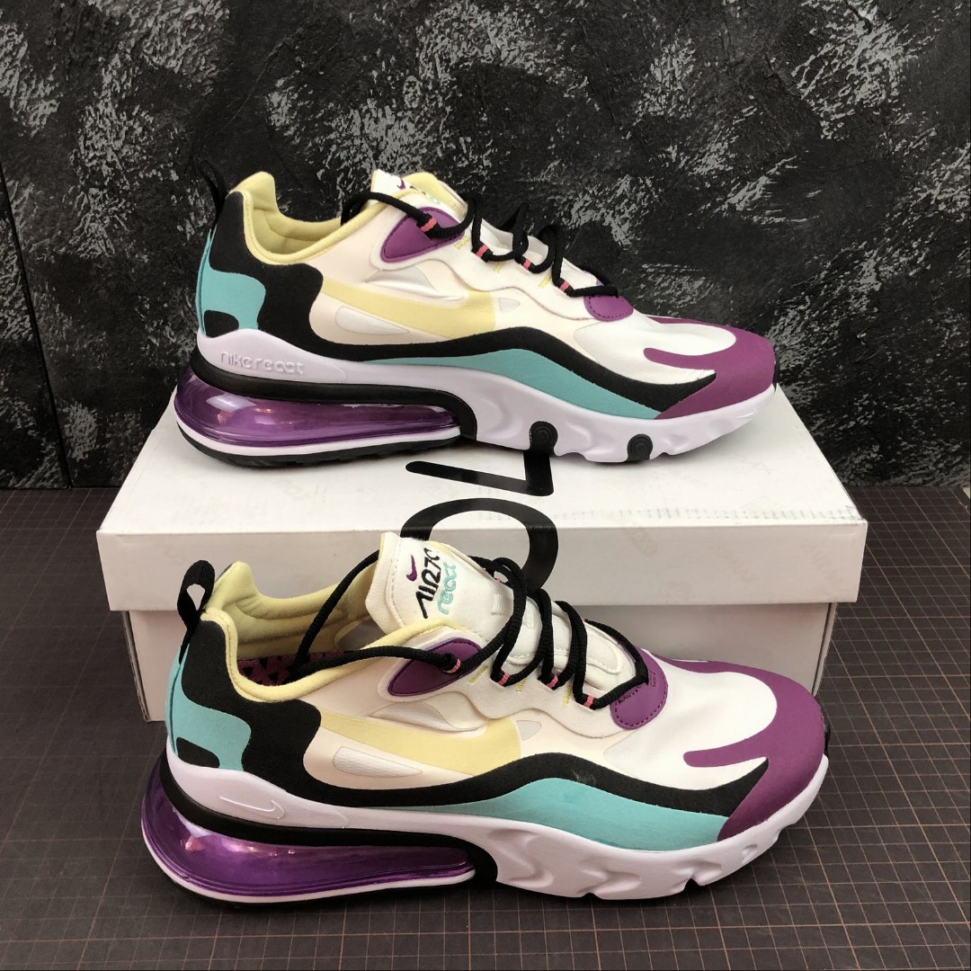 Nike air max 270 react bright violet sales