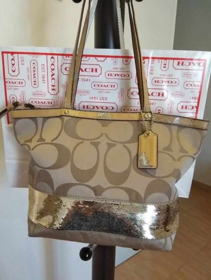 Coach gold tote new arrivals bag