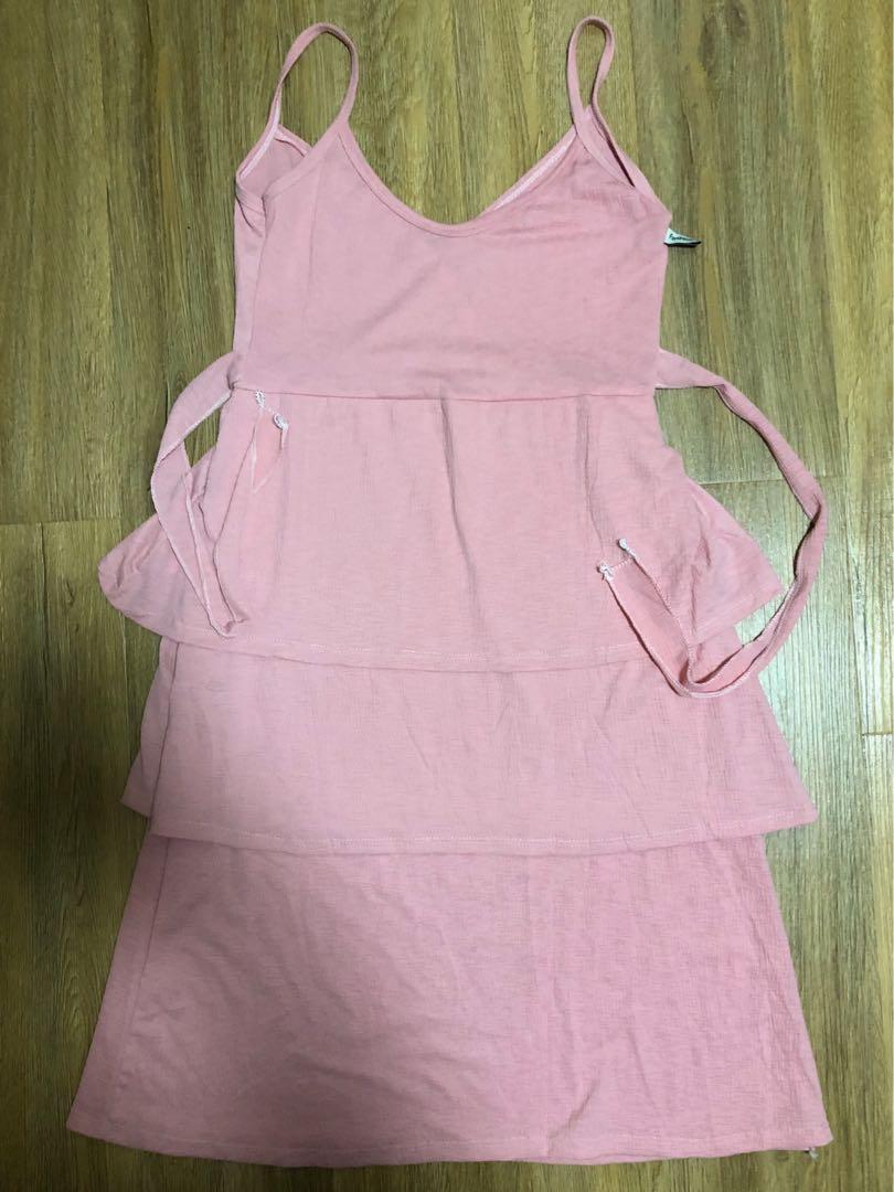 Pink Cupcake Ruffle Dress Women S Fashion Dresses Sets Dresses On Carousell