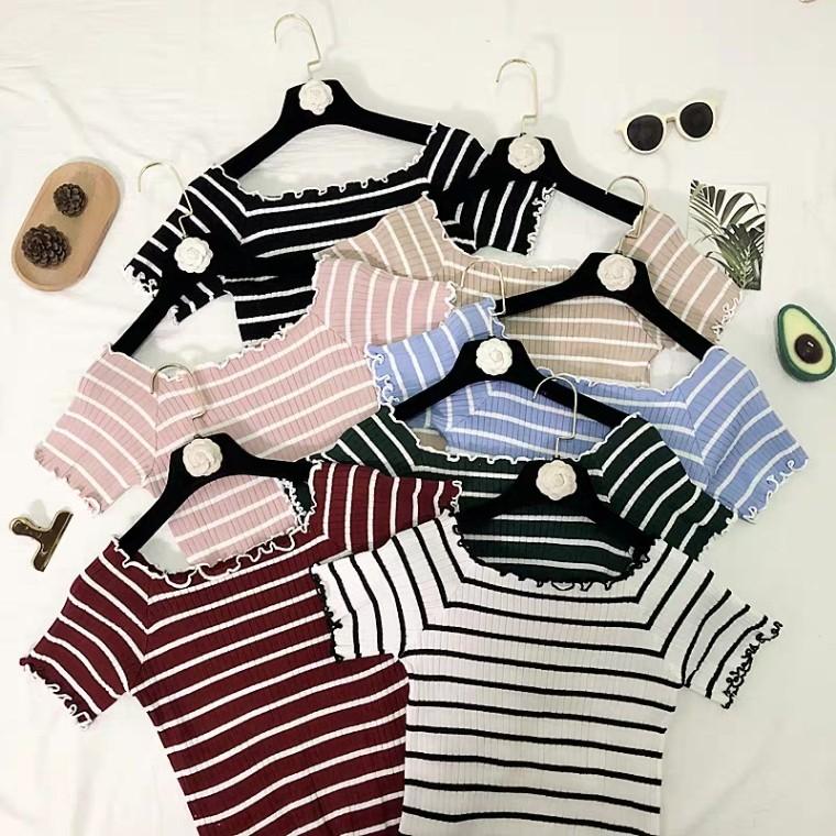 Po 2019 Summer Korean Style Striped Crop Top Women S Fashion Clothes Tops On Carousell Are you looking for a prim and proper blouse for work or a funky top to run errands in style? carousell