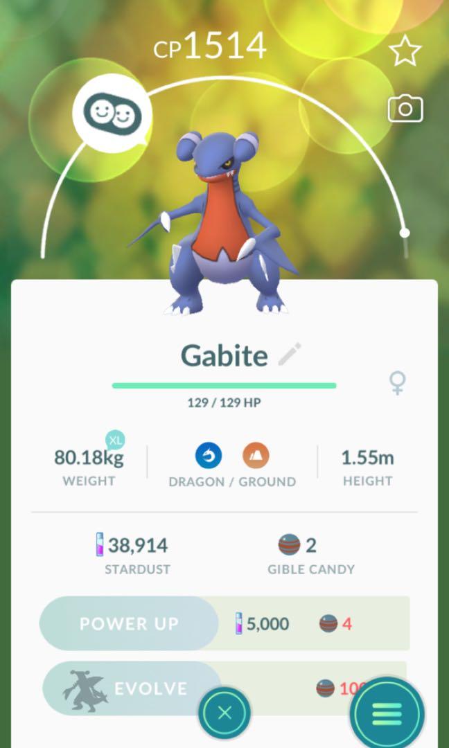 Pokemon Go Gabite Toys Games Video Gaming In Game Products On Carousell - gabite roblox