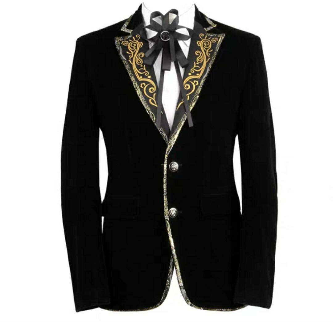 Gold and black sales suit jacket mens