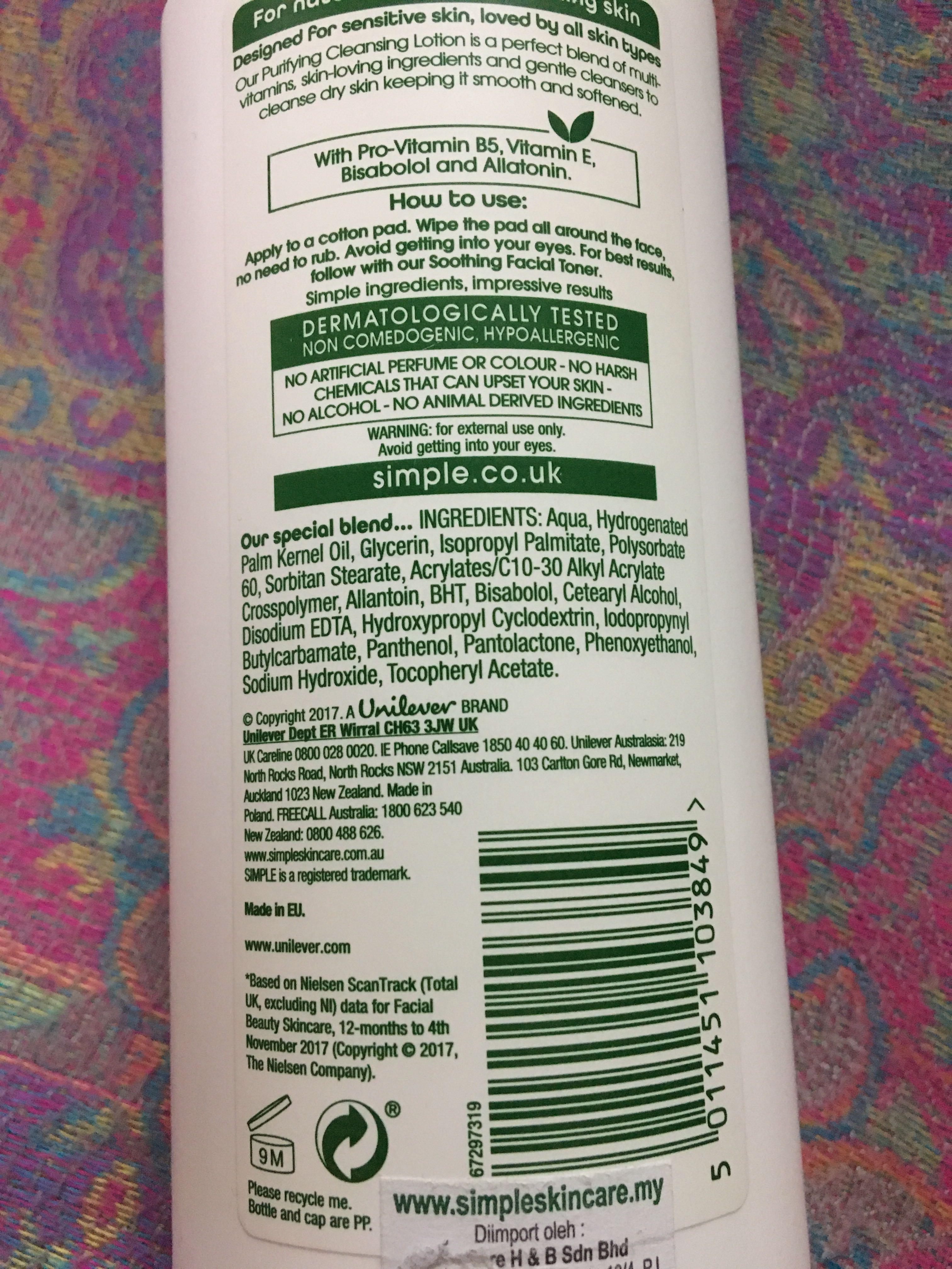 Simple Cleansing Lotion, Beauty & Personal Care, Face, Face Care on