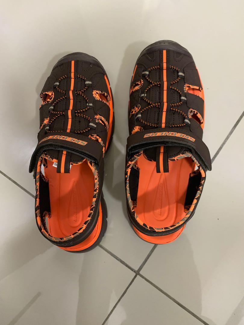 skechers sandals kids red