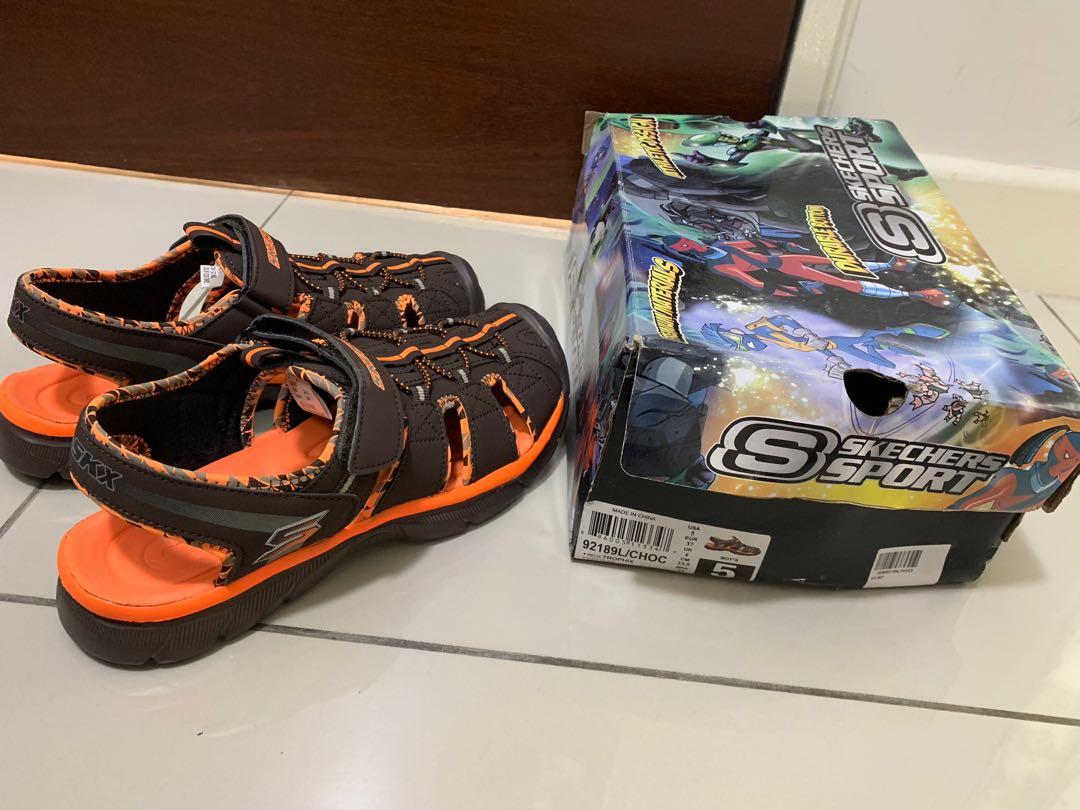 skechers sandals kids orange