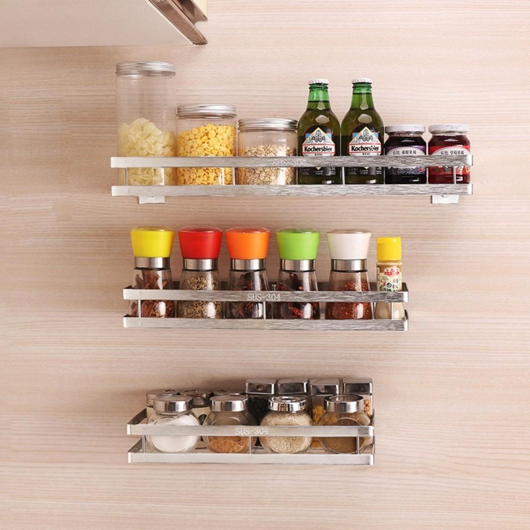 SUS 304 DIY Stainless Steel kitchen rack, Kitchen Shelf, Seasoning Rack ...