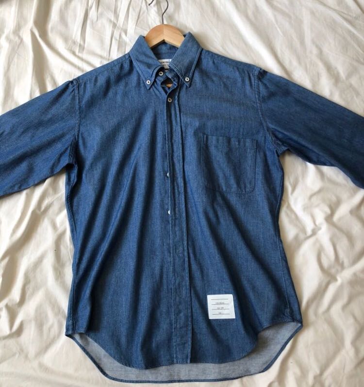Thom Browne Denim Shirt, Men's Fashion 