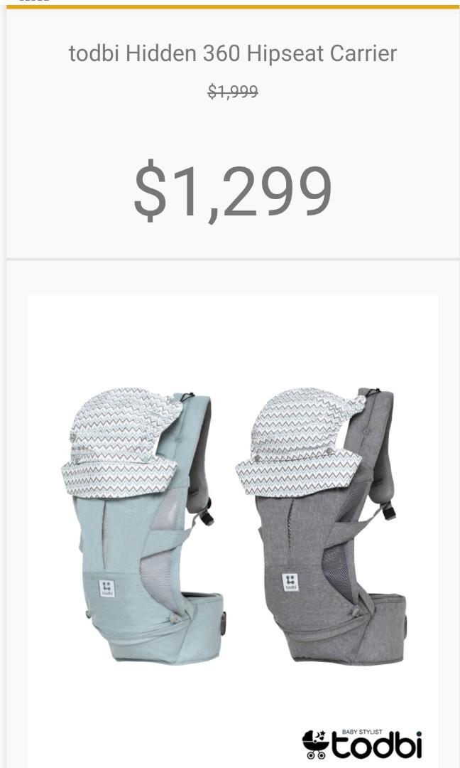Todbi Hidden 360 Hipseat Carrier Babies Kids Going Out