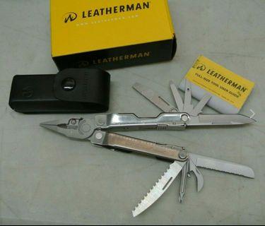 Leatherman Rebar Stainless with Leather Box Sheath  USA EDC Multitools Gerber SOG Kershaw