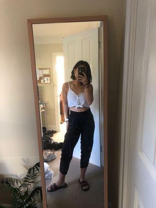 Linen tie up crop top
