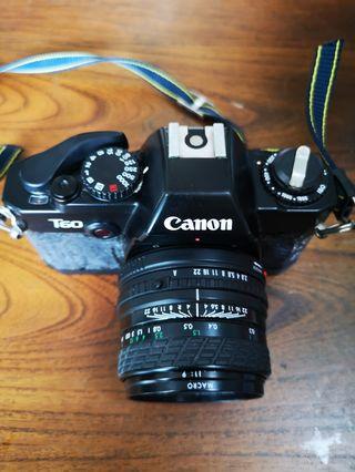 Canon T60 film camera with Sigma 28mm f2.8