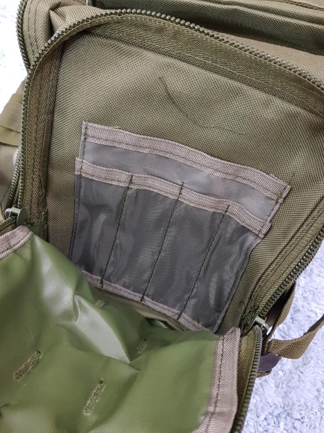 Army Green Backpack with Lots of Compartments (Category: Backpacks) located in Manila. Submitted by snowflakes.specials (Listing ID 245010432, Image 3). Description: Brand new without tag.