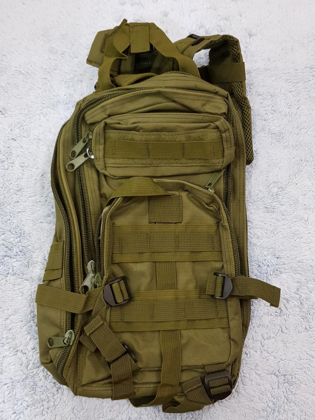 Army Green Backpack with Lots of Compartments (Category: Backpacks) located in Manila. Submitted by snowflakes.specials (Listing ID 245010432, Image 1). Description: Brand new without tag.