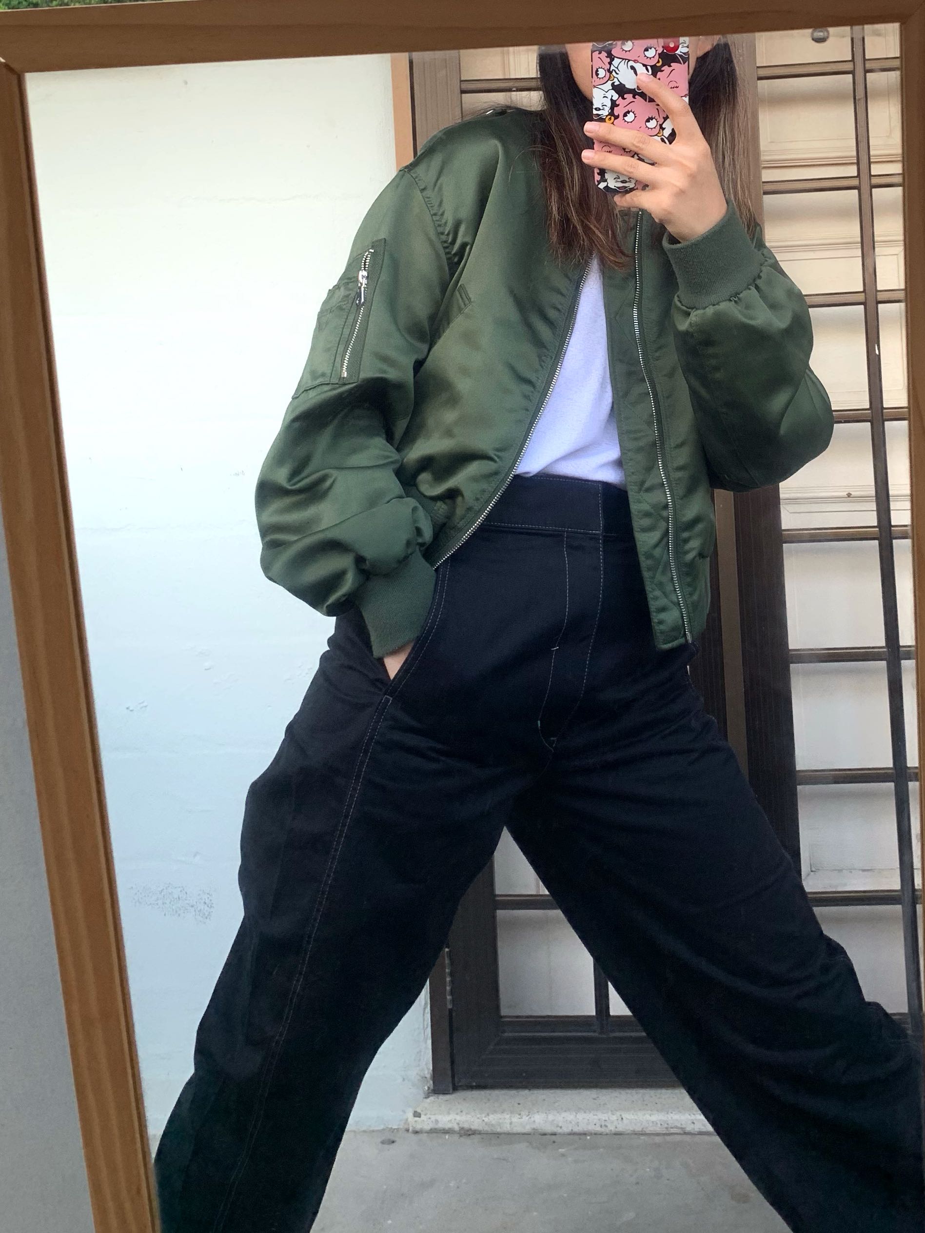 Bershka green sales jacket